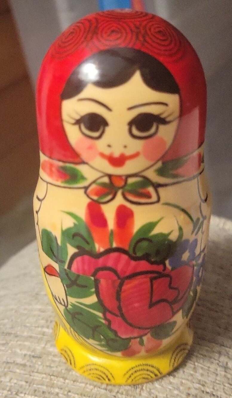 Traditional Semenov Floral Hand-Painted Wooden Russian Nesting Doll Matryoshka